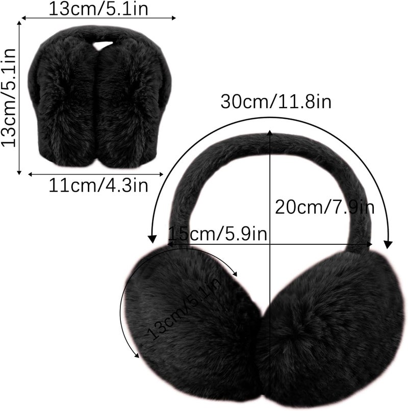 Duxesuk 1 Pcs Headband Winter, Ear Muffs for Women & Men, Foldable Fluffy Earmuffs with Headband, Headband Winter - Image 2